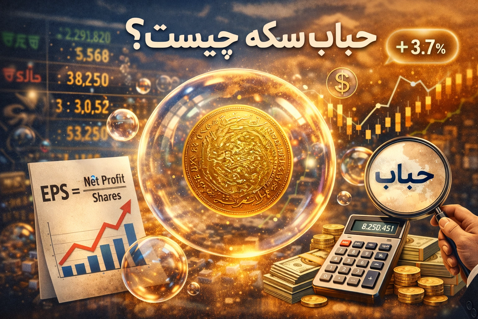 حباب سکه چیست؟ فرمول محاسبه، تحلیل ریسک و کاربرد عملی در بازار ایران