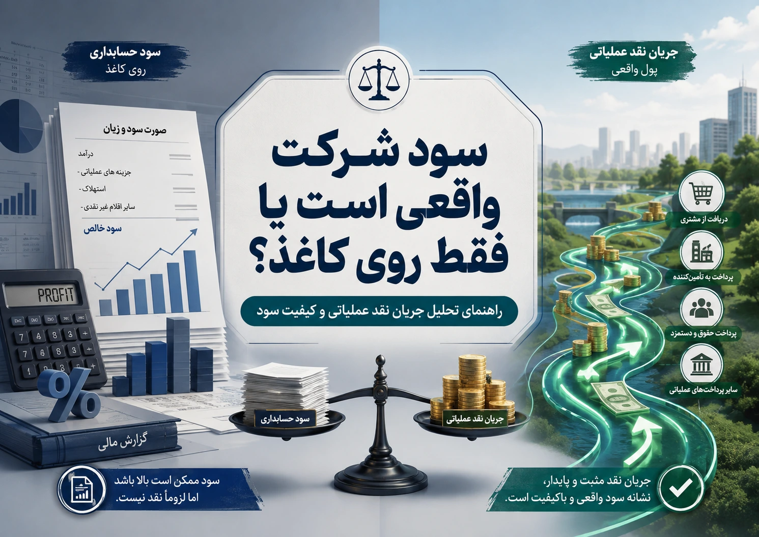 سود شرکت واقعی است یا فقط روی کاغذ؟ راهنمای تحلیل جریان نقد عملیاتی و کیفیت سود